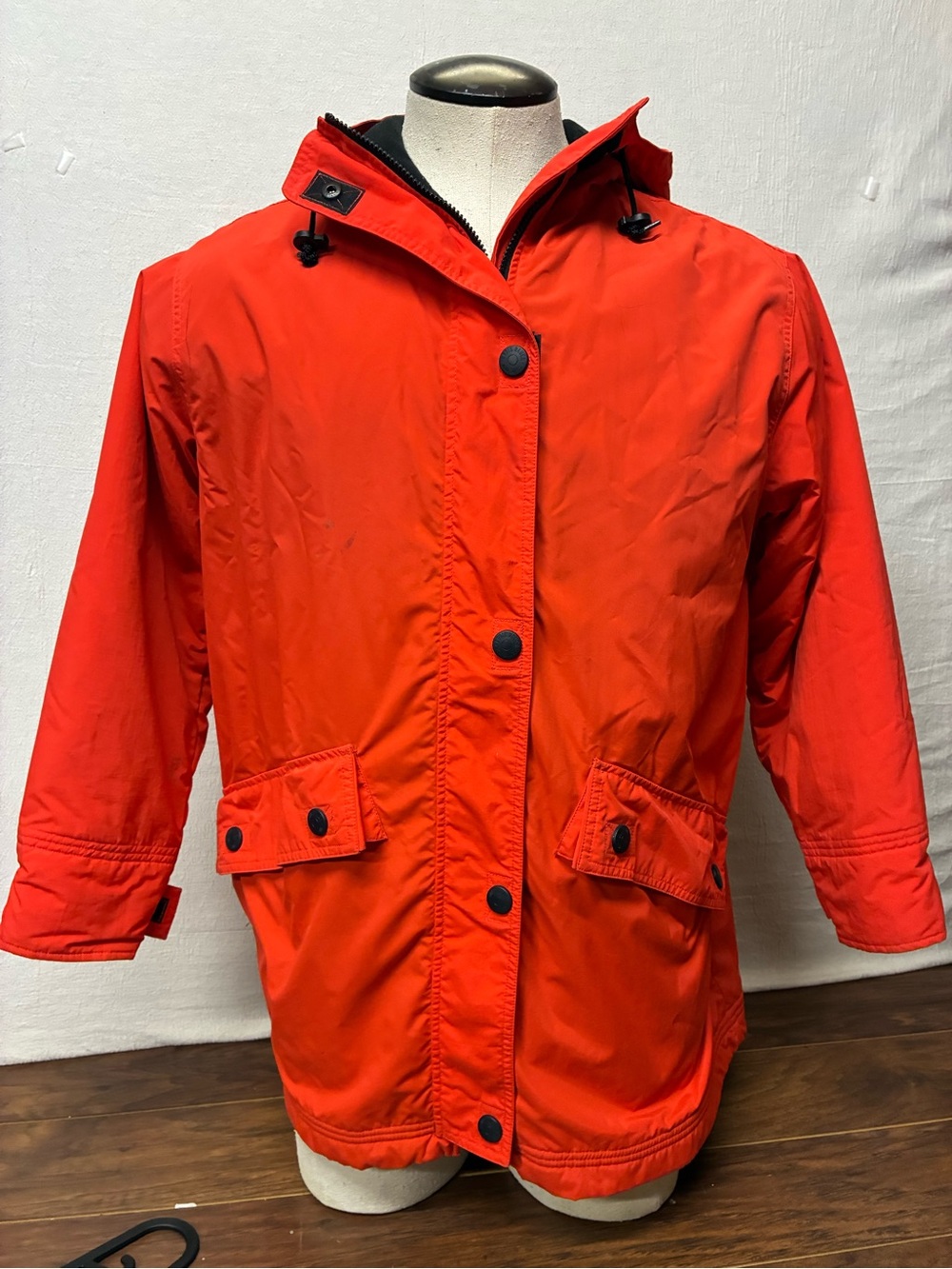 Vintage 90s Eddie Bauer Polartec Fleece Lined Parka Womens Small Orange USA